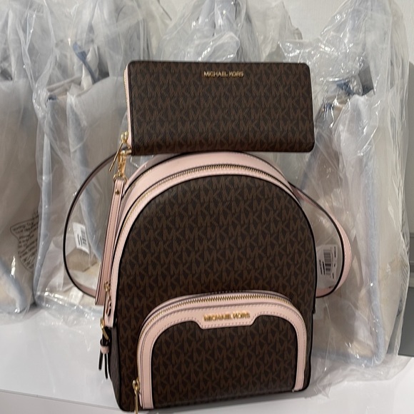 Michael Kors Md Backpack Bag Jaycee & Lg CONTINENTAL wallet-wristlet-phoneholder - Picture 4 of 16